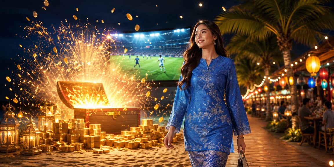 Wanita berbaju kurung di Langkawi mengikuti taruhan bola sepak melalui telefon pintar